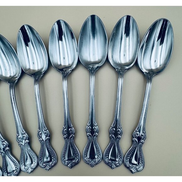 Set Of 8 Towle OLD COLONIAL 18/10 Stainless Place Oval Soup Spoons - Picture 4 of 6